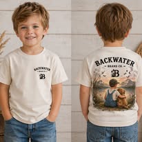 Toddler Tee – Backwater Toddler Boy Best Friends Lake Scene